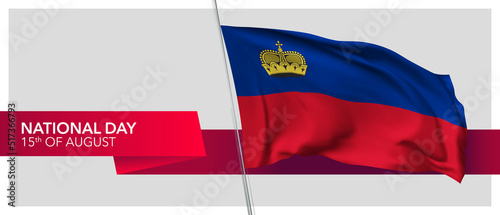 Liechtenstein national day vector banner  greeting card.