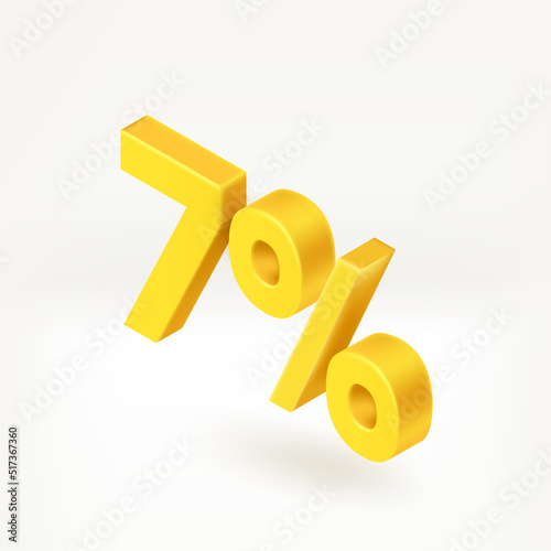 7 percent season discount concept. Vector 3d isometric label