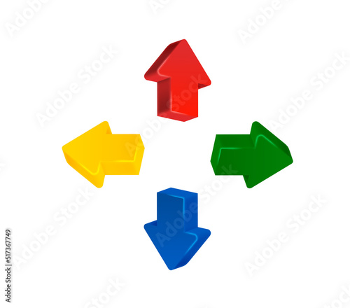 Color arrows 3d vector clipart