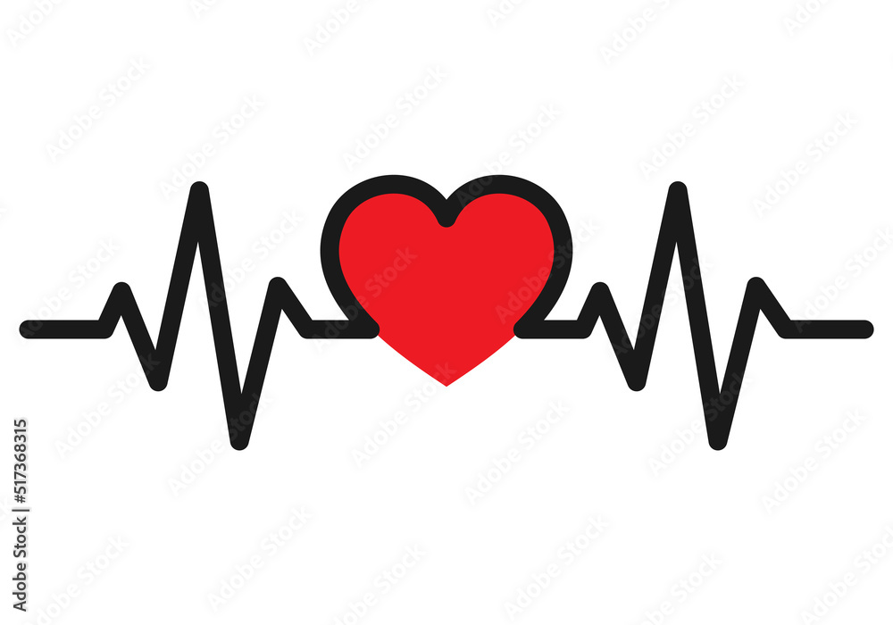 Warning triangle icon, failure icon with heart sign. Heart attack. Medical icon vector illustration Warning triangle icon, failure icon with heart sign. Heart attack. Medical icon vector illustration