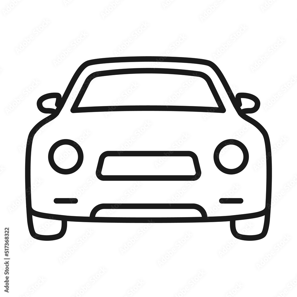 Car front line icon. Simple outline style sign symbol. Transport concept. Vector illustration