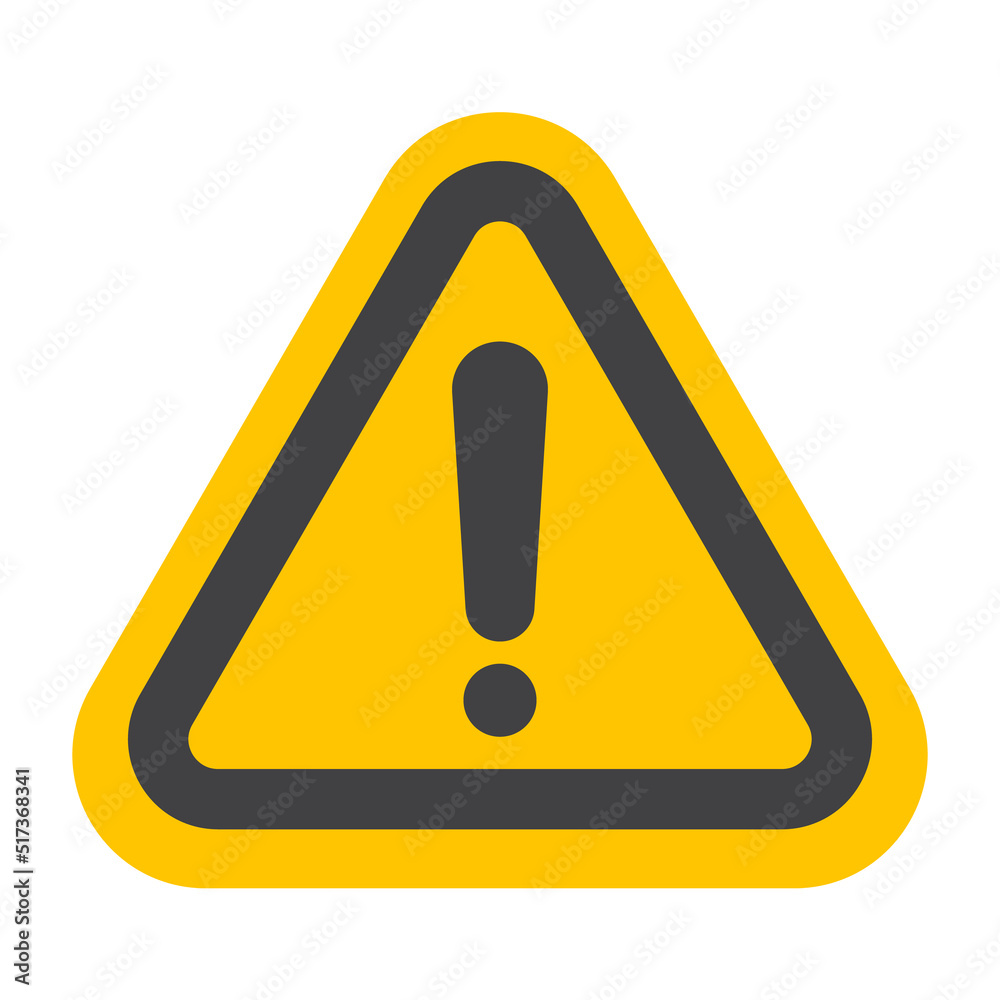 Caution warning sign sticker. Flat Hazard warning vector illustration Caution warning sign sticker. Flat Hazard warning vector illustration