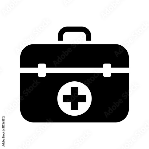 First aid kit icon symbol. Vector cross safety medical treatment help