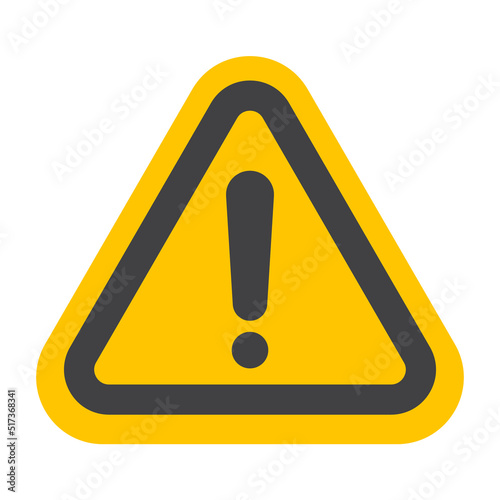 Caution warning sign sticker. Flat Hazard warning vector illustration