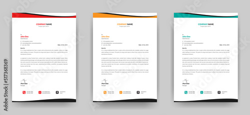 Professional creative clean letterhead template design for your Company and business a4 size ready for print