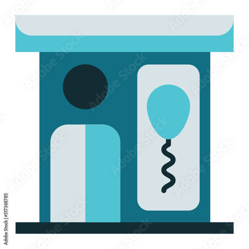 birthday supplies shop icon on transparent background