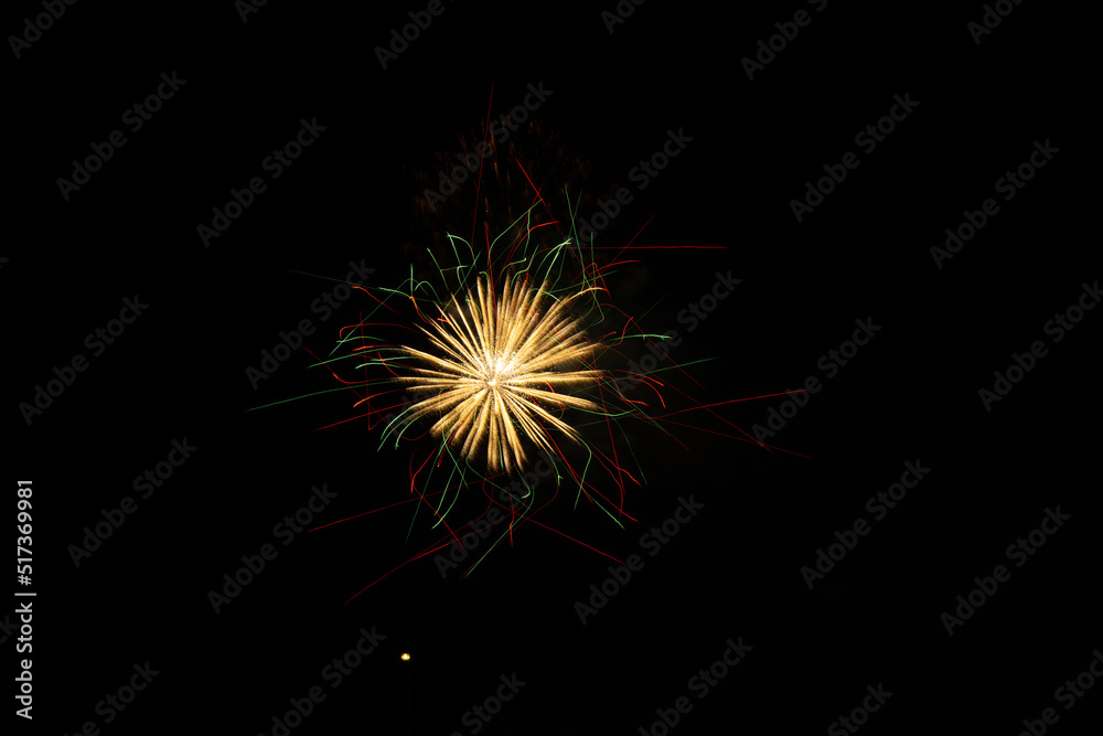 Biarritz Firework Celebration of Bastille Day 2022. Basque Country of France.