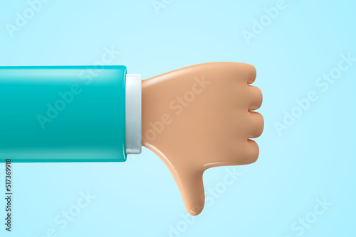 3d hands icon. Cartoon style hand gesture. Vector realistic illustration.