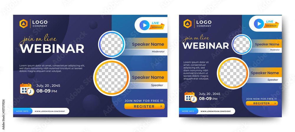 Marketing Strategies live webinar banner invitation and social media