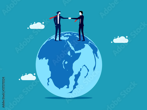 Agreement or cooperation of the business world. The cooperation of the company. vector illustration