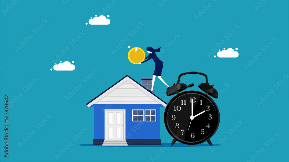 Real estate investment. Investors saving long term to buy a house. vector illustration eps