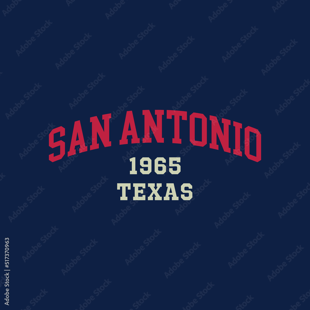 Fototapeta premium San Antonio, Texas design for t-shirt. College tee shirt print. Typography graphics for sportswear and apparel. Vector illustration.