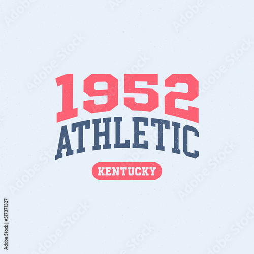 1952, Kentucky design for t-shirt. College tee shirt print. Typography graphics for sportswear and apparel. Vector illustration.