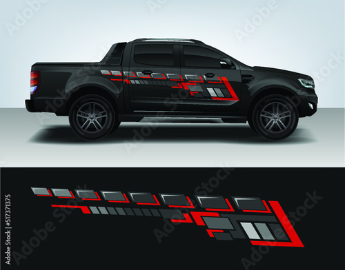 Vinyls sticker Decals for Car truck mini bus modify Motorcycle. Racing Vehicle Graphics kit isolated vector design race Elegant stripes modern red technology background for wrap