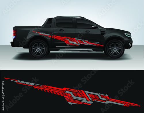 Vinyls sticker Decals for Car truck mini bus modify Motorcycle. Racing Vehicle Graphics kit isolated vector design race Elegant stripes modern red technology background for wrap