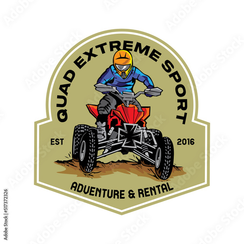 Atv Racing extreme adventure vector illustration, perfect for tshirt design and racing event logo 