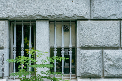 old window with shutters