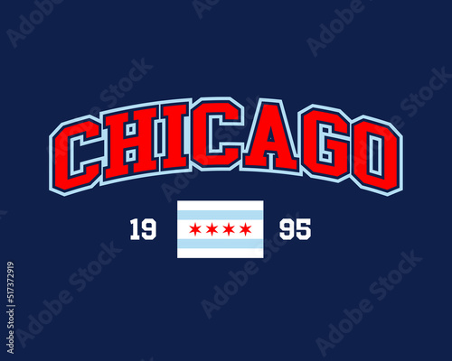 T-shirt stamp graphic, Illinois Sport wear typography emblem Chicago vintage tee print, athletic apparel design shirt graphic print