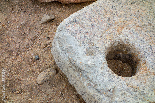rusty bolt on the beach
