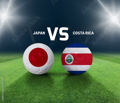 Soccer matchday template. Japan vs Costa Rica Match day template. 3d rendering