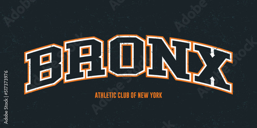 T-shirt stamp graphic, New York Sport wear typography emblem Bronx vintage tee print, athletic apparel design shirt graphic print