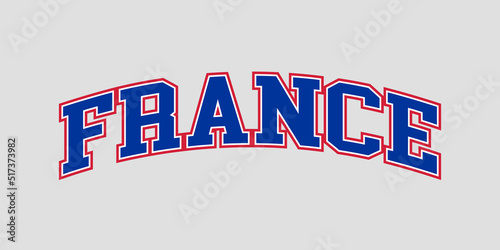 T-shirt stamp graphic, Sport wear typography emblem France vintage tee print, athletic apparel design shirt graphic print