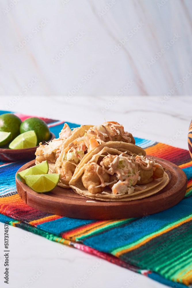 Mexican seafood, shrimp and fish tacos, capeado. Mexican seafood, shrimp and fish tacos, capeado.