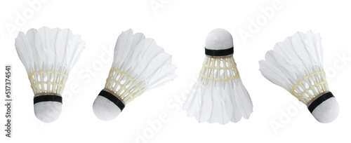 shuttlecock or badminton on white background
 photo