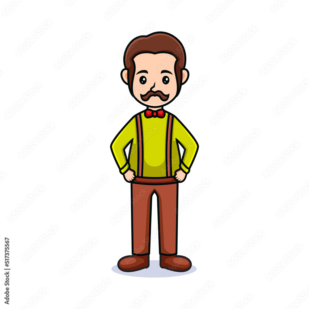 cartoon guy. Friendly handsome man in casual clothes cartoon guy. Friendly handsome man in casual clothes