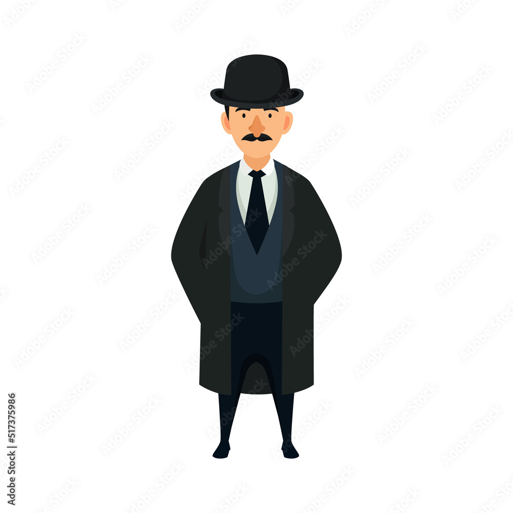 British man vector illustration in classic fashion style British man vector illustration in classic fashion style