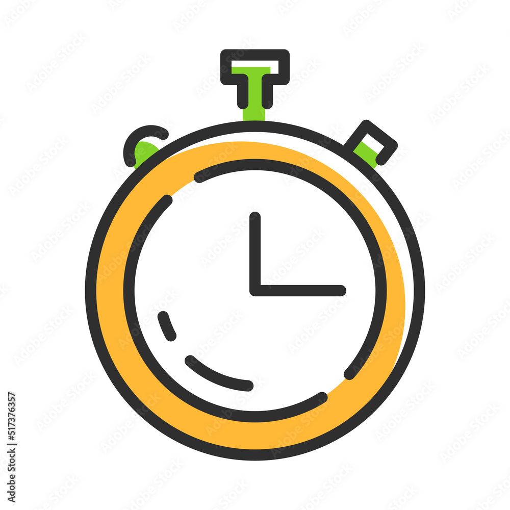 Timer and stopwach line icon. Vector sport illustration concept Timer and stopwach line icon. Vector sport illustration concept