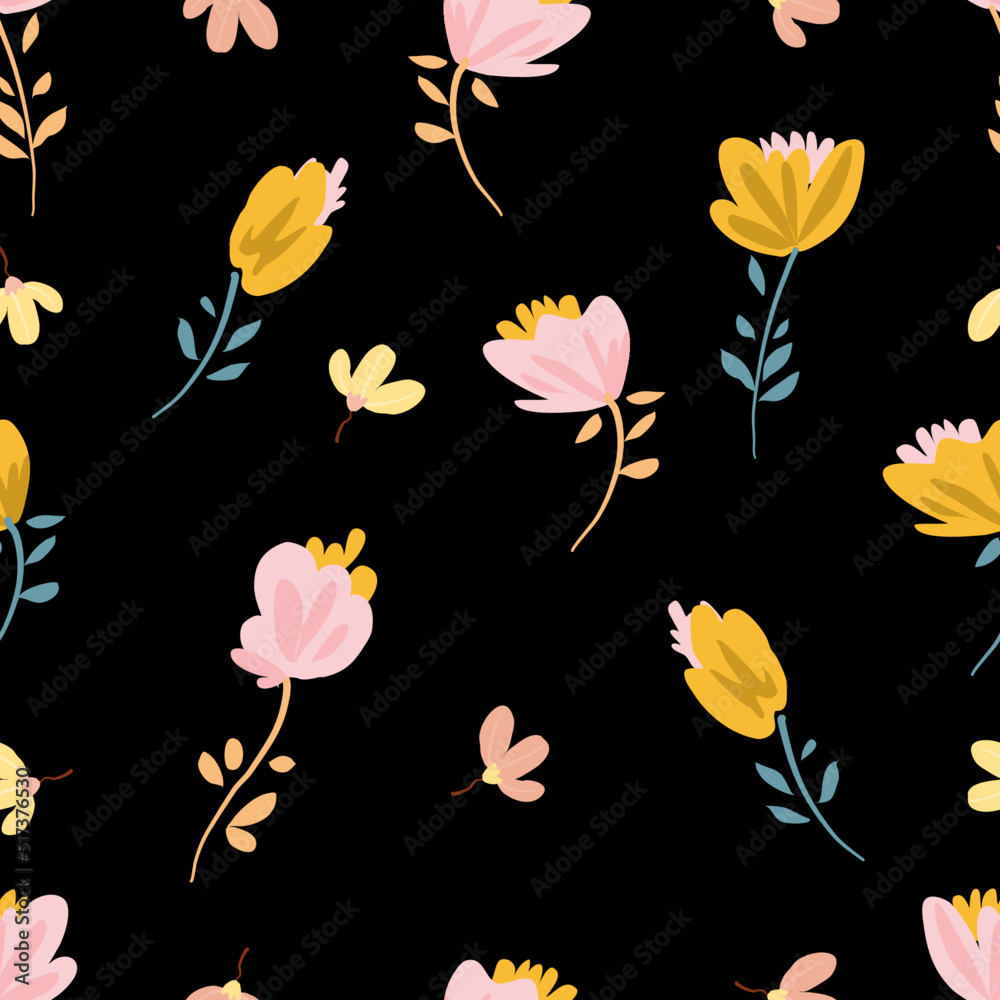 Seamless pattern leaves watercolor illustration. vector design for fashion, fabric, wallpaper and all prints on background earth tone color.