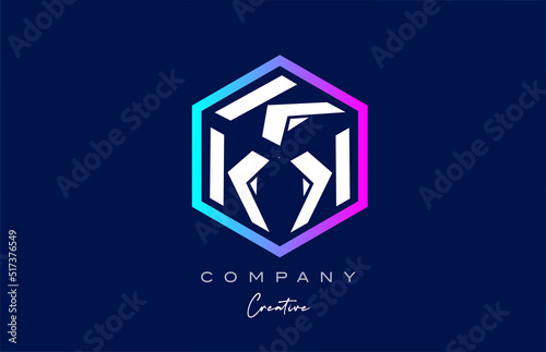 pink blue XXXXXXXXX three letter cube alphabet letter logo icon design with polygon design. Creative template for company and business