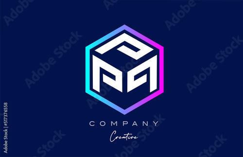 pink blue XXXXXXXXX three letter cube alphabet letter logo icon design with polygon design. Creative template for company and business