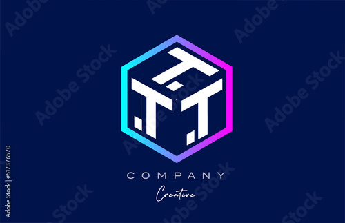 pink blue XXXXXXXXX three letter cube alphabet letter logo icon design with polygon design. Creative template for company and business