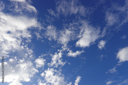 Fluffy Cloud on the Bright Blue Sky in Summer
