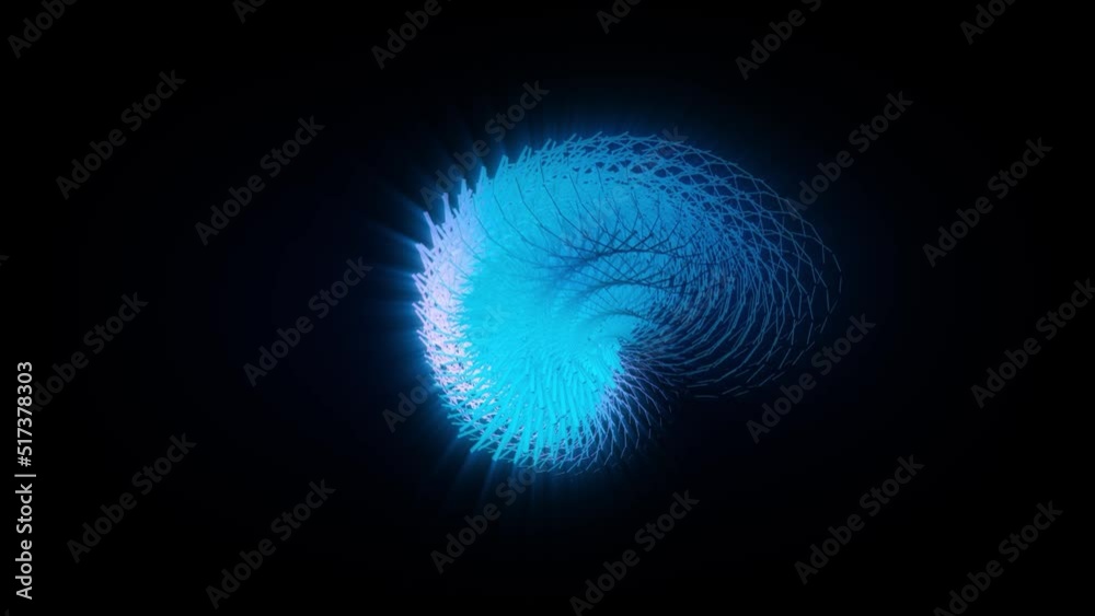 Abstract background 3D animation shiny futuristic object made of geometric elements transforms and rotates in space loop. Great for scientific, technological, industrial, futuristic, luxury, sci-fi il