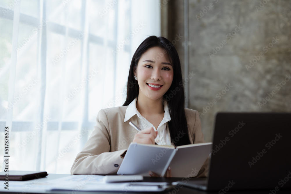 Beautiful Asian woman running a company, businesswoman who founded a new generation of startup companies, management run by female leaders, female bosses. Business administration concept. Beautiful Asian woman running a company, businesswoman who founded a new generation of startup companies, management run by female leaders, female bosses. Business administration concept.