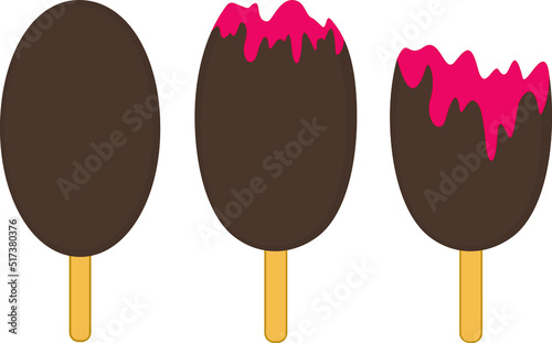Ice cream vector illustration. Ice cream lolly. Fruit.