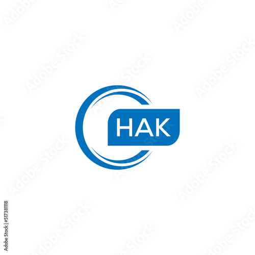 HAK letter design for logo and icon.HAK typography for technology, business and real estate brand.HAK monogram logo.vector illustration. © MstRomena