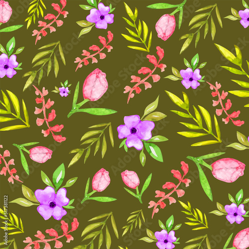Watercolor Seamless Pattern vector art printable for fabric textile premium