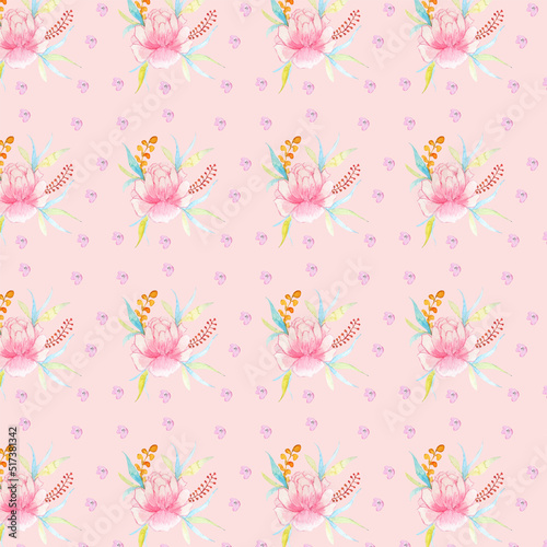 Watercolor Seamless Pattern vector art printable for fabric textile premium
