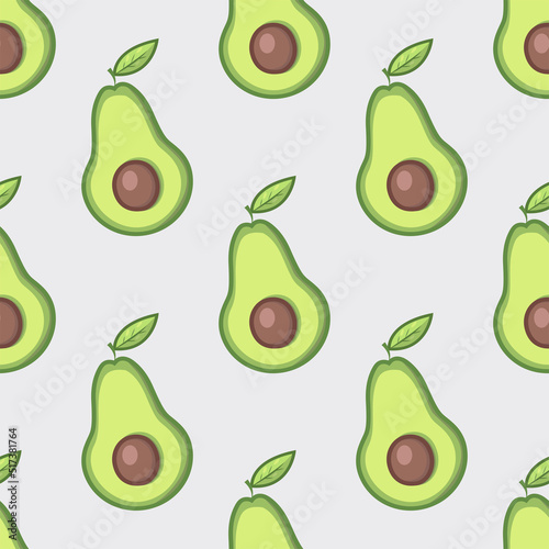 Samless repeated pattern with avocado