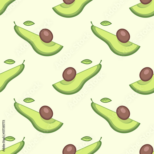 Samless repeated pattern with avocado