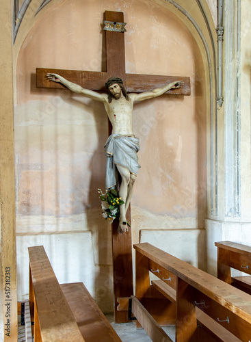 The interior of the Church of Saints Fabian and Sebastian, neo-gothic style. photo