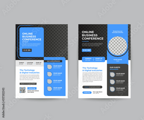 online Business talk or Conference Flyer Layout Creative corporate business flyer set Brochure Template Design, abstract business flyer, vector template design. Brochure design, cover, annual report, 