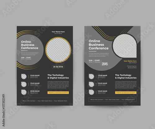 online Business talk or Conference Flyer Layout Creative corporate business flyer set Brochure Template Design, abstract business flyer, vector template design. Brochure design, cover, annual report, 