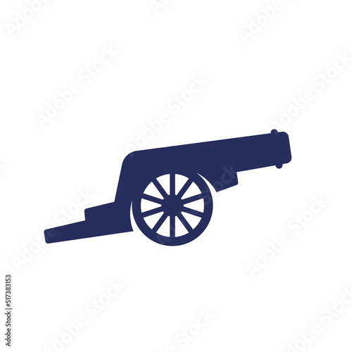 cannon icon on white, vector