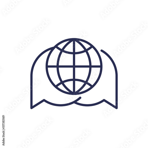 multi language translator line icon