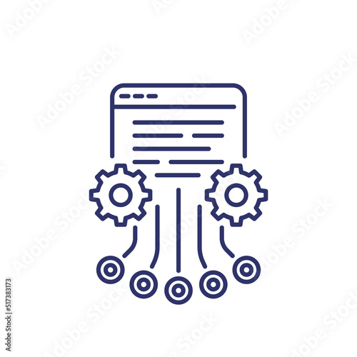 load testing line icon, multiple users accessing the service